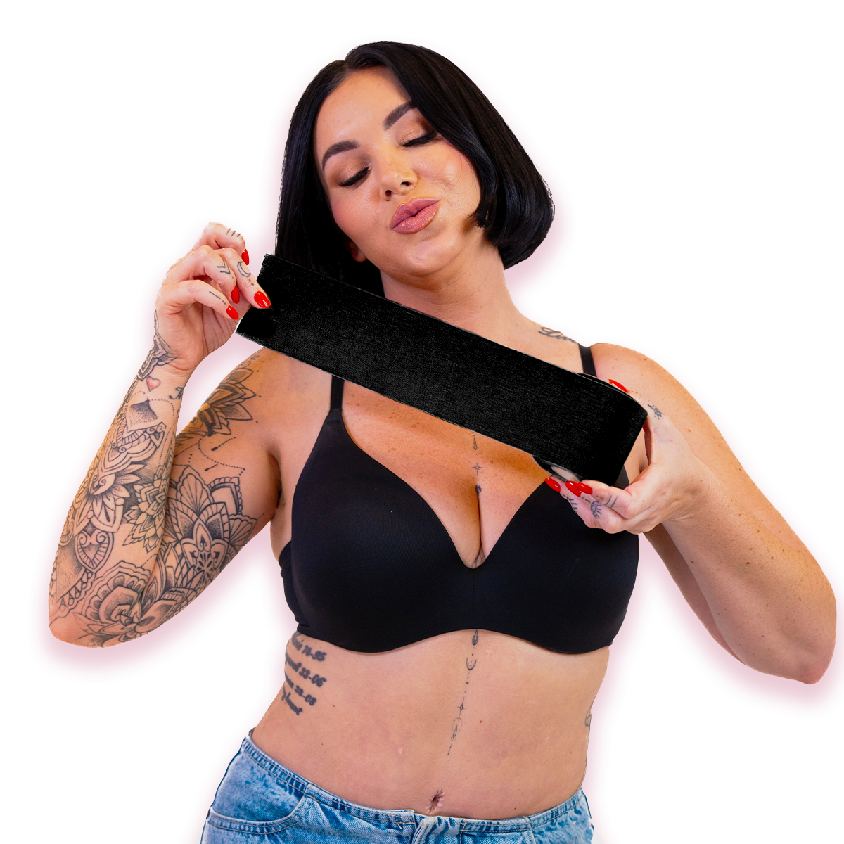 Booby Tape Extra Wide Black Breast Lift Tape for Larger Busts │ Winsome Girl Fashion