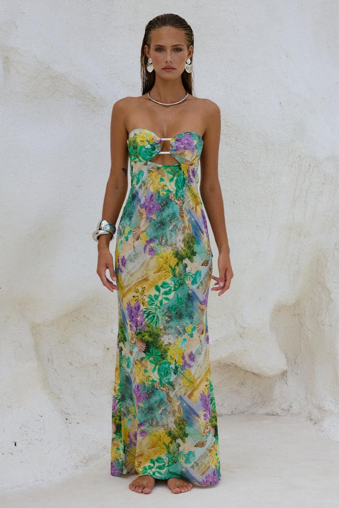 Velzy Strapless Dress in Esme Print