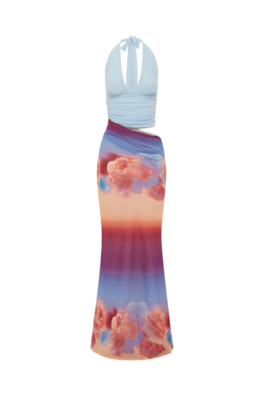 Runaway The Label - Alexis Halter Cut Out Maxi Dress in Nadia Pink Ombre