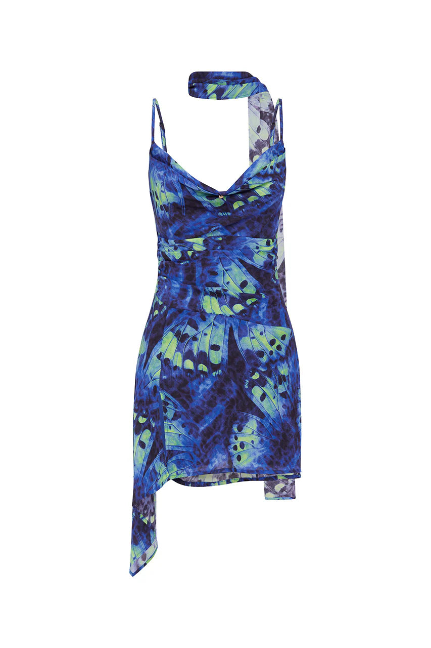 Runaway The Label - Alora Scoop Neck Mini Dress in Eliana Blue