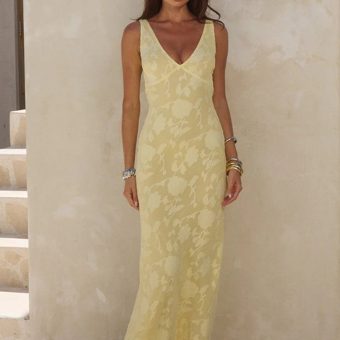 Amarna Maxi Dress in Lemon