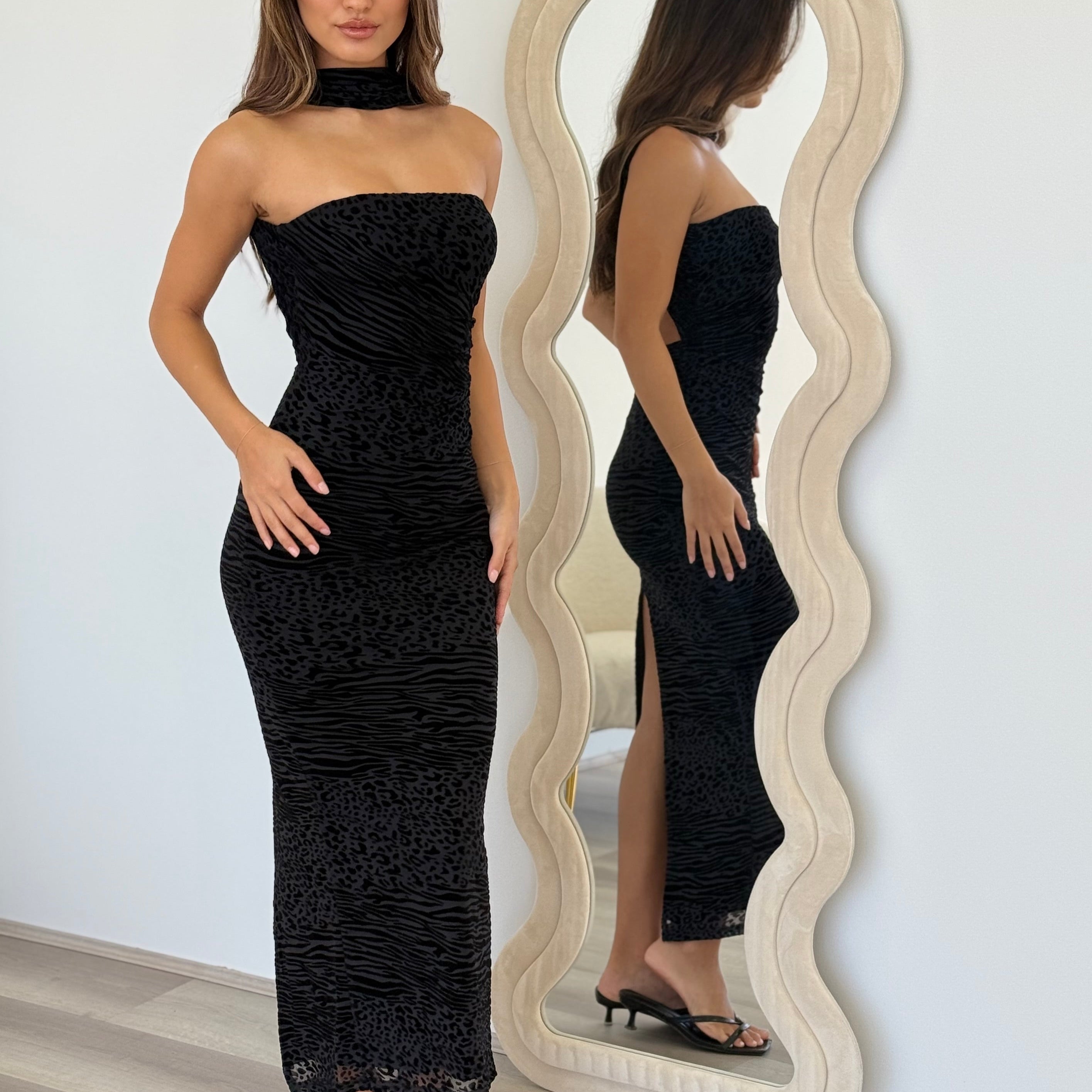 Alessi Midi Dress in Black