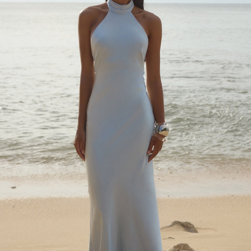 Brigitte Maxi Dress in Ice Blue