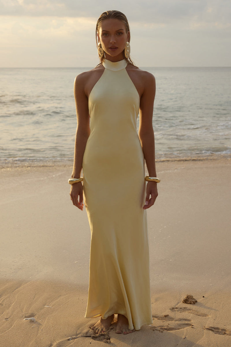 Brigitte Maxi Dress in Lemon