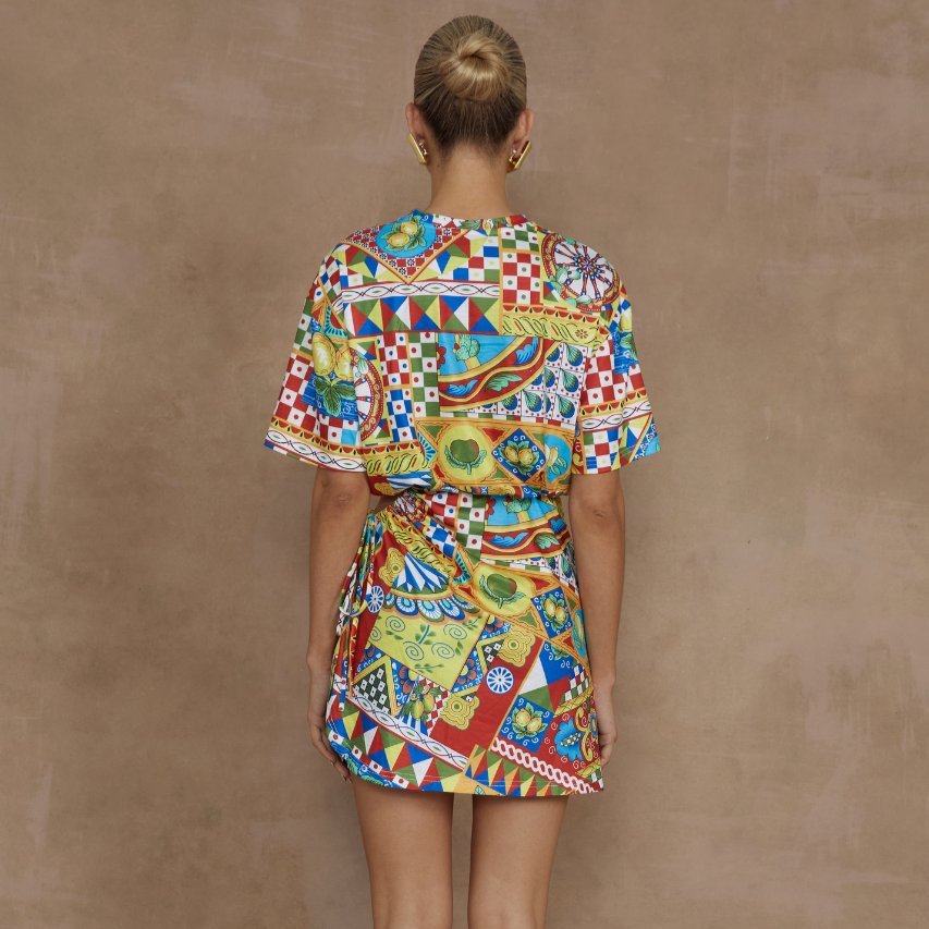 Brizzie Mini Dress in Phaedra Print