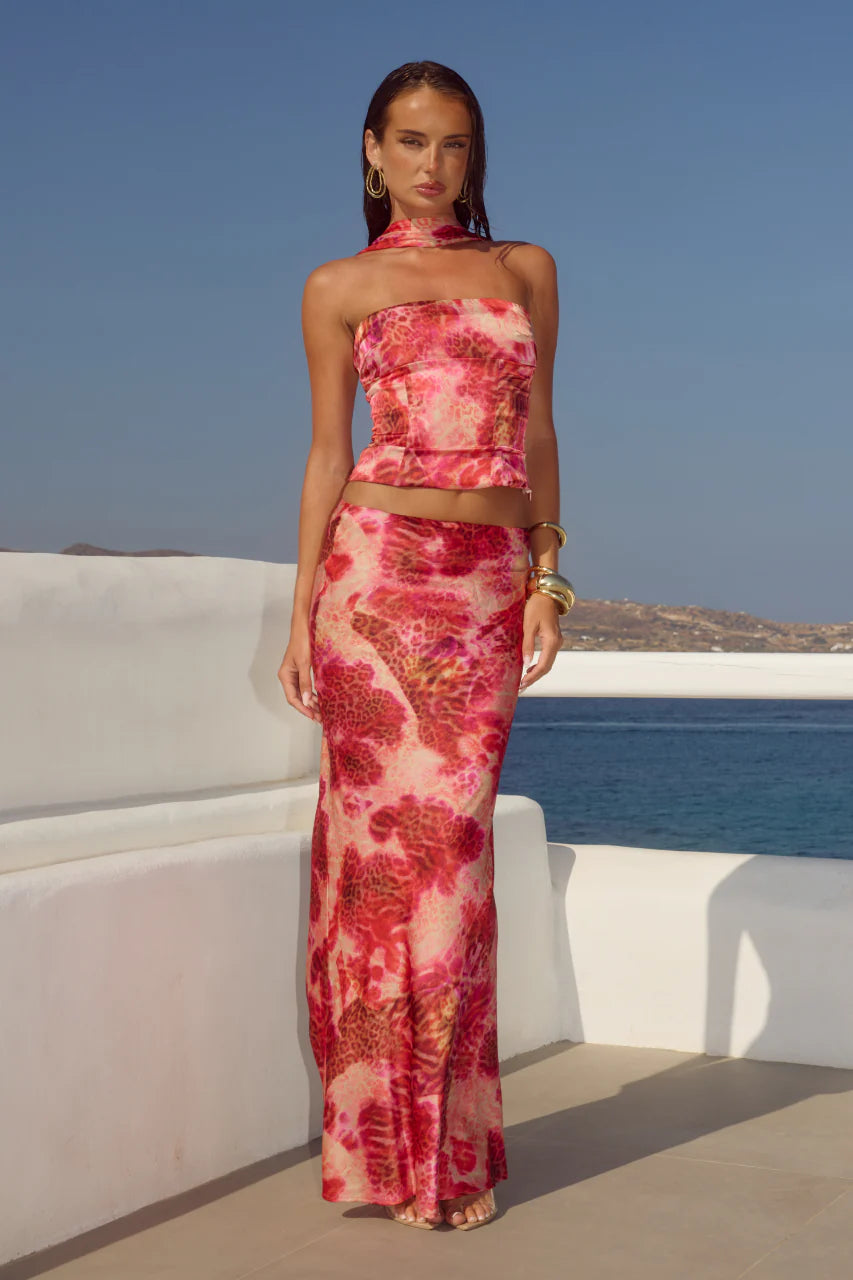 Runaway The Label - Verity Reverse Halter Neck Top in Moana Pink