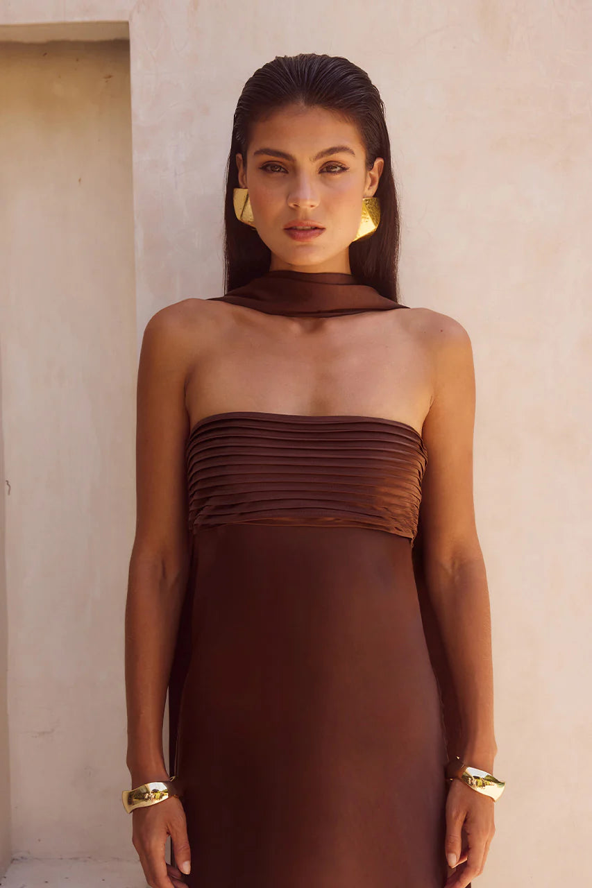 Elsa Maxi Dress in Chocolate
