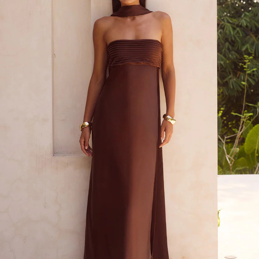 Elsa Maxi Dress in Chocolate