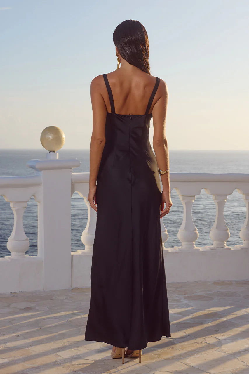 Esme High Split Maxi Dress in Noir