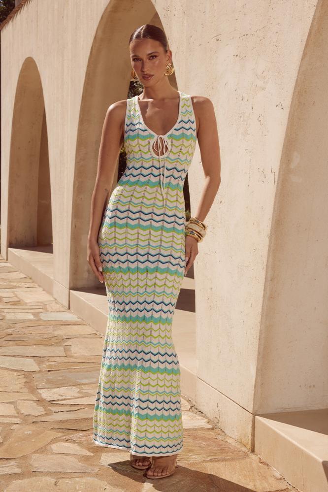 Andrea Maxi Dress in Green Multi