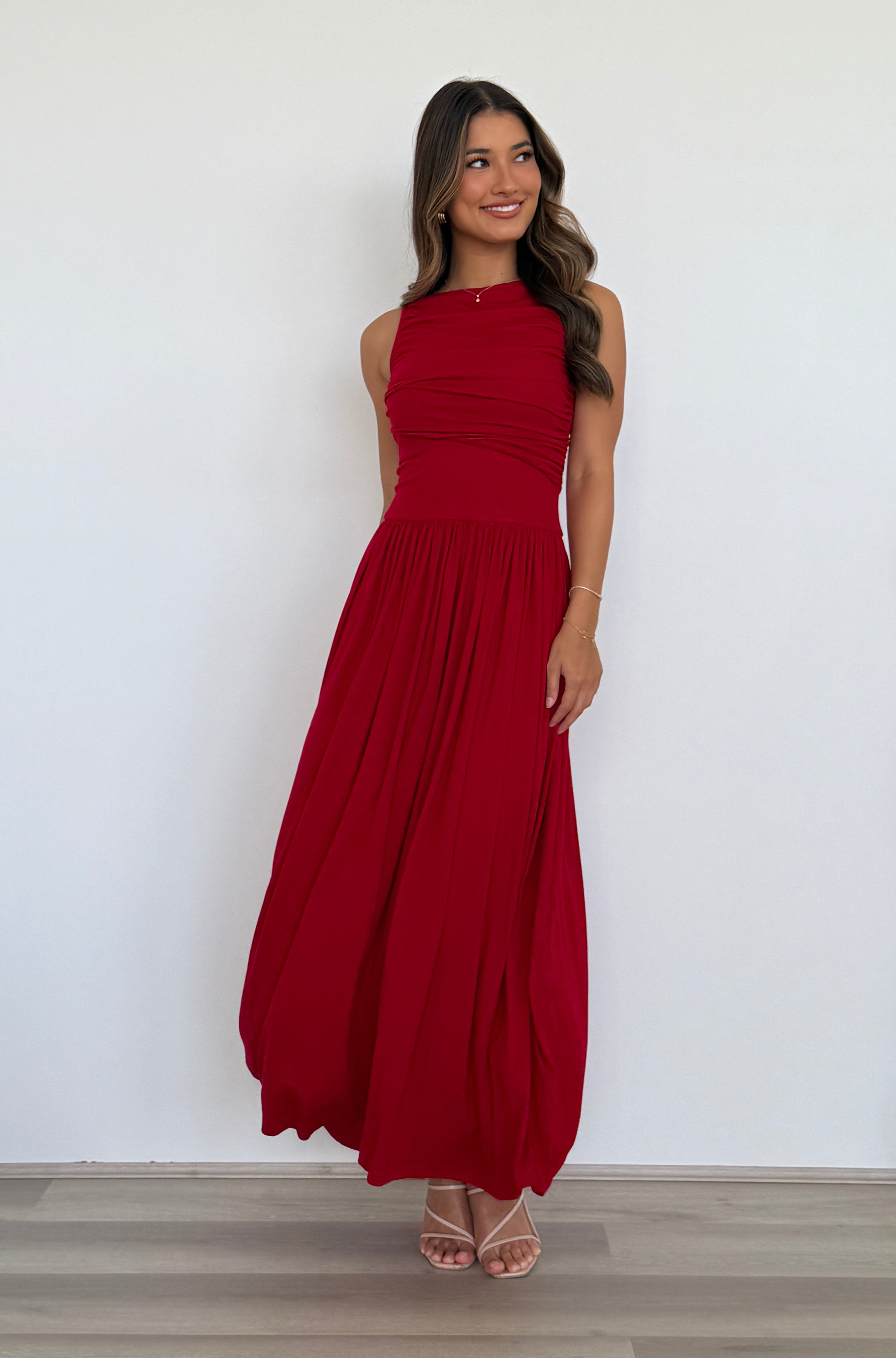 Nalla Maxi Dress in Cherry