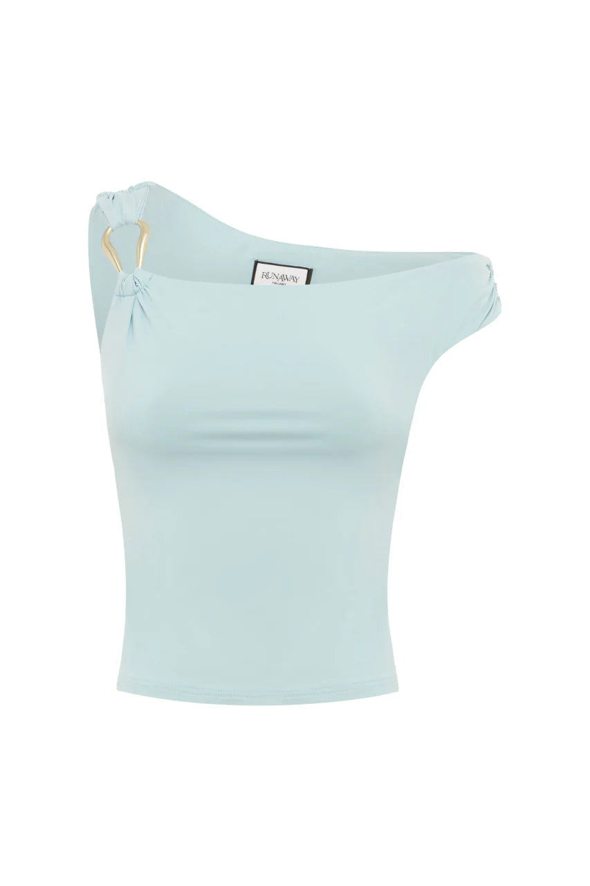 Runaway The Label - Jasmine One Shoulder Top in Ice Blue