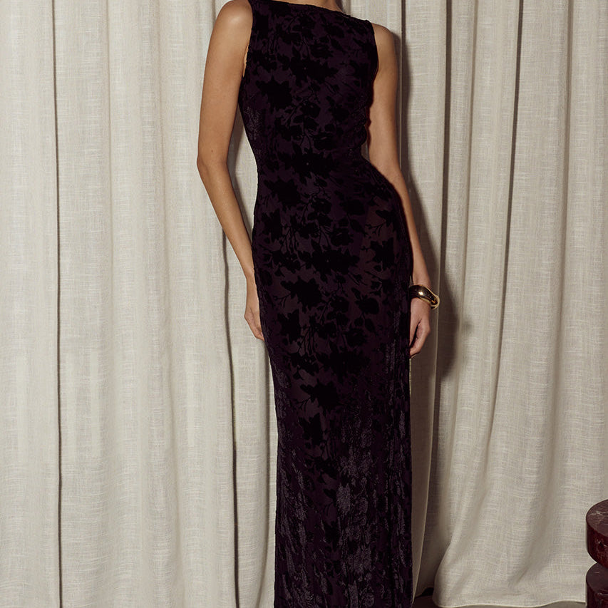 Jennie Bodysuit Maxi Dress in Black by Runaway The Label | Winsome Girl Fashion