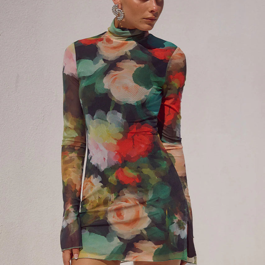 Jordi Mini Dress in Asha Print