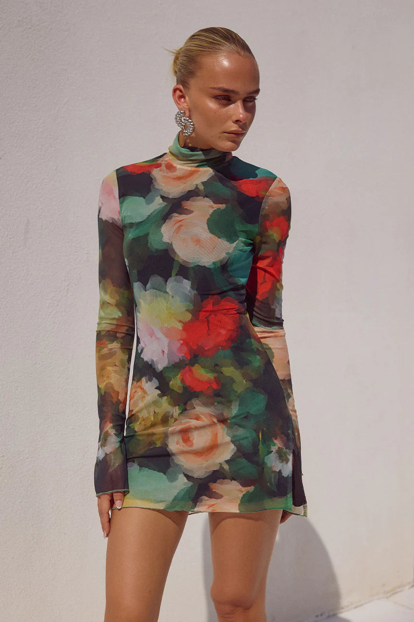 Jordi Mini Dress in Asha Print