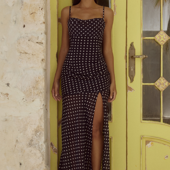 Kyleah Maxi Dress in Black/white