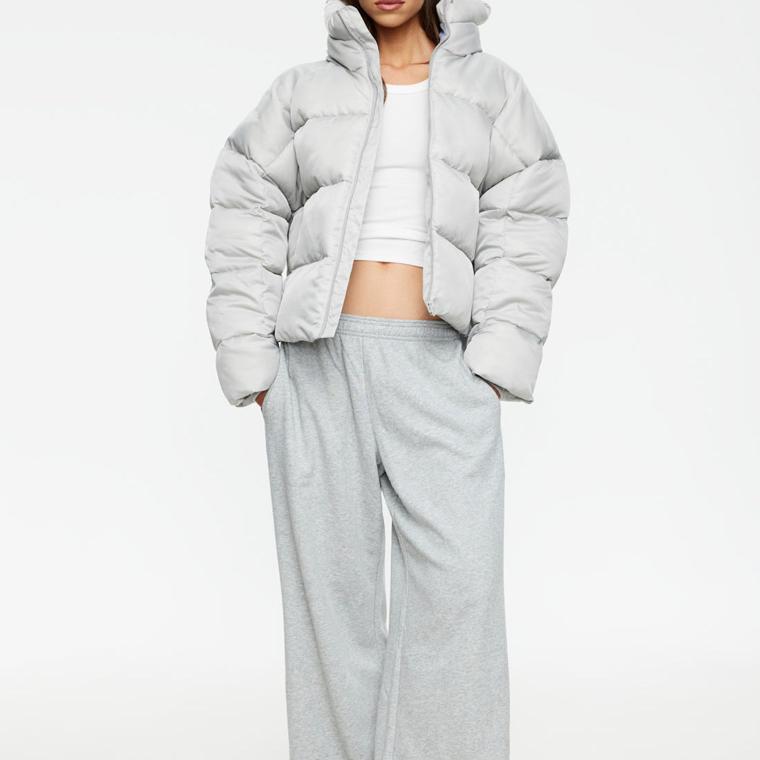 Cindy Puffer Jacket in Ash by Lioness │ Winsome Girl Fashion
