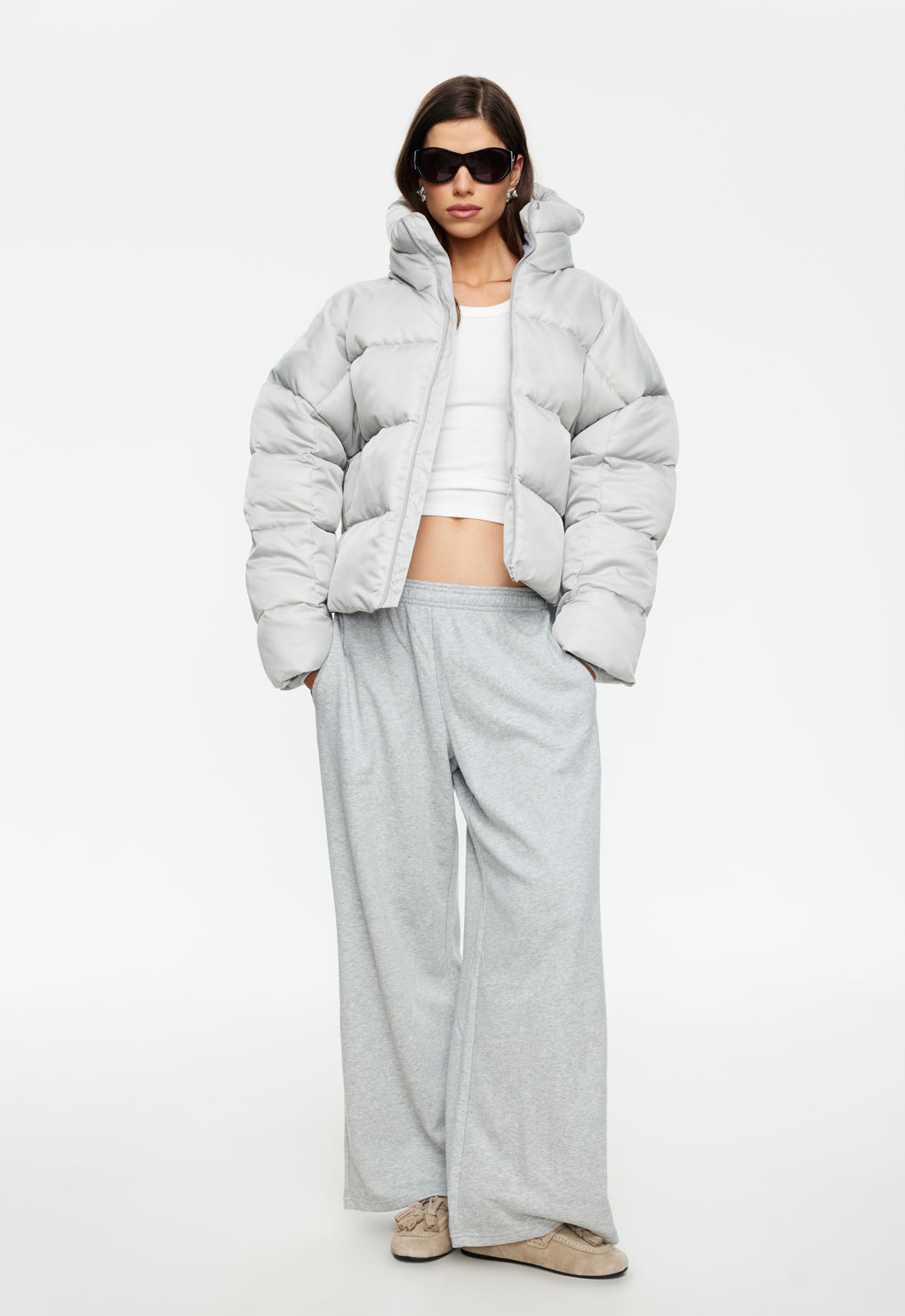 Cindy Puffer Jacket in Ash by Lioness │ Winsome Girl Fashion