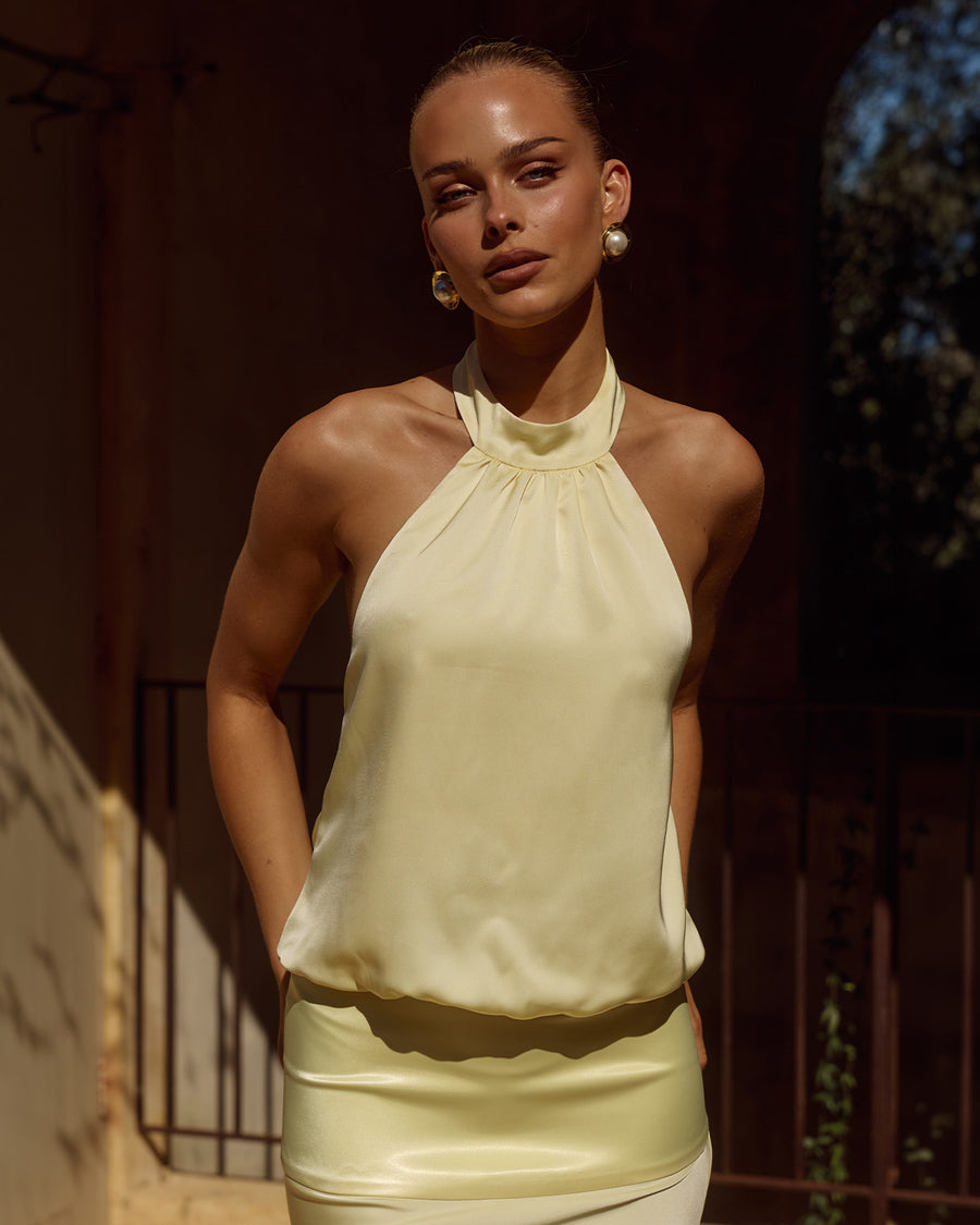 Liliette Maxi Dress Billowing Bodice in Butter | Winsome Girl Fashion