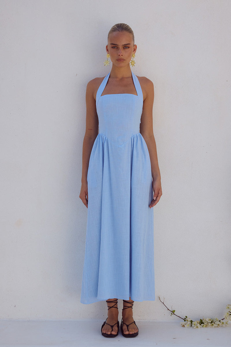 Locklea Midi Dress in Ice Blue