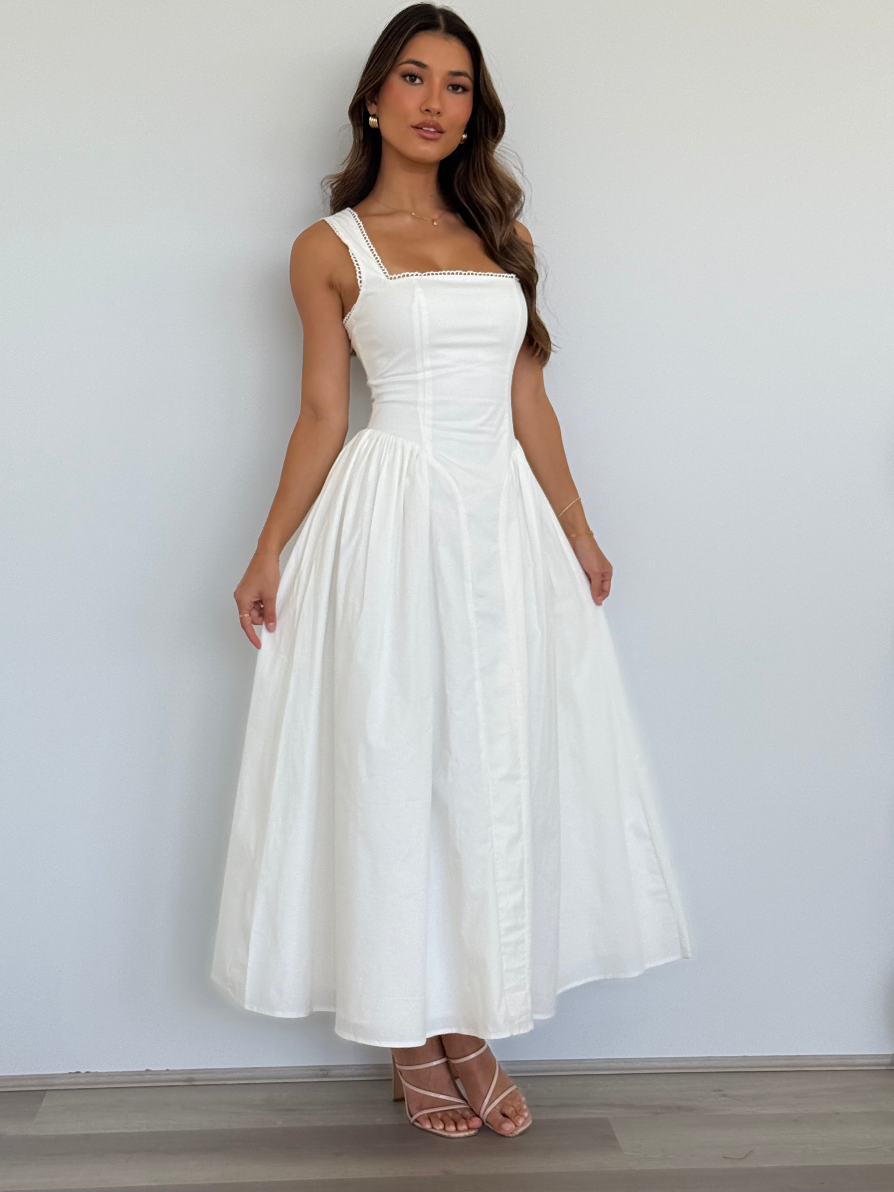 Lani Midi Dress in White