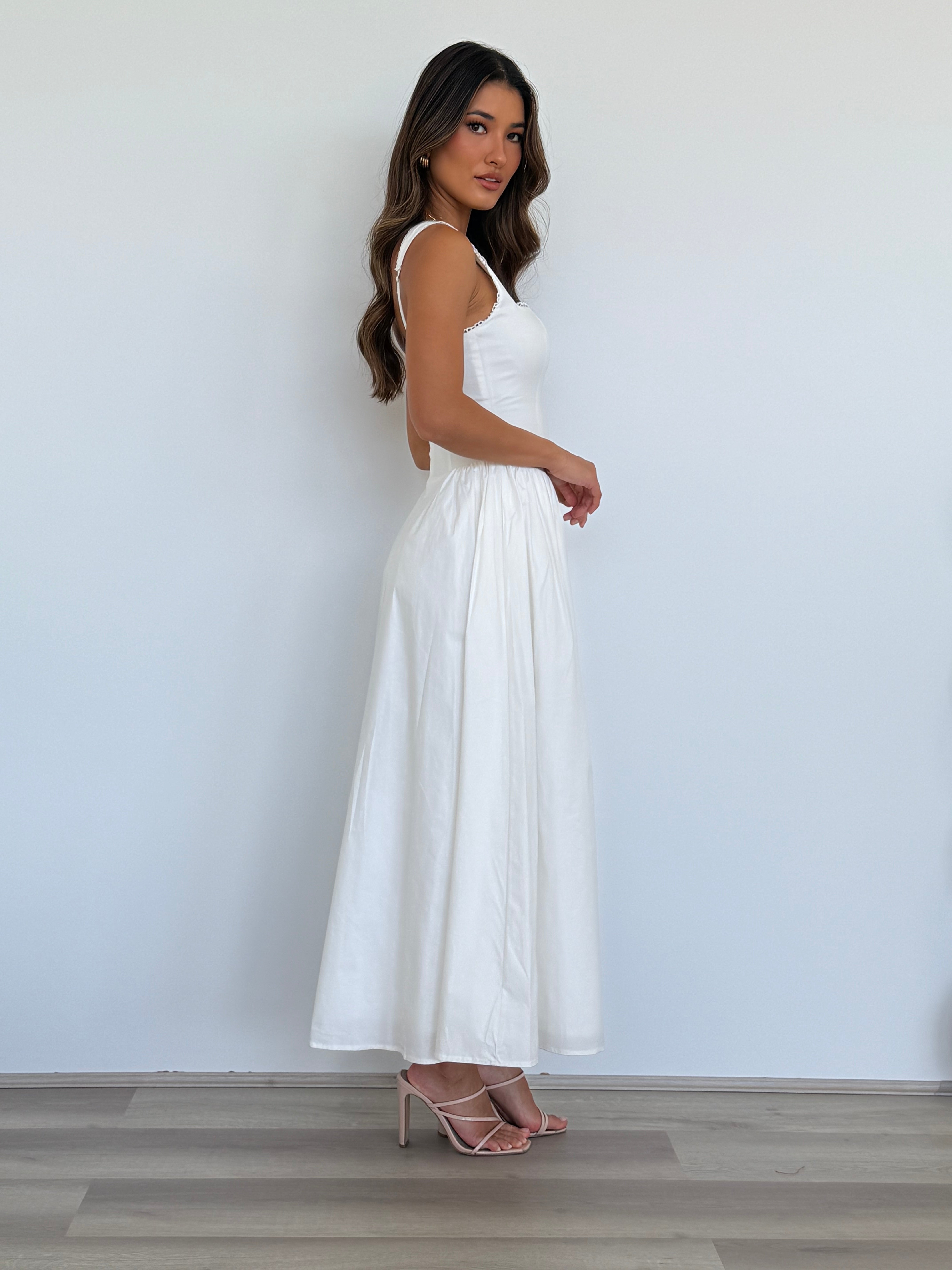 Lani Midi Dress in White