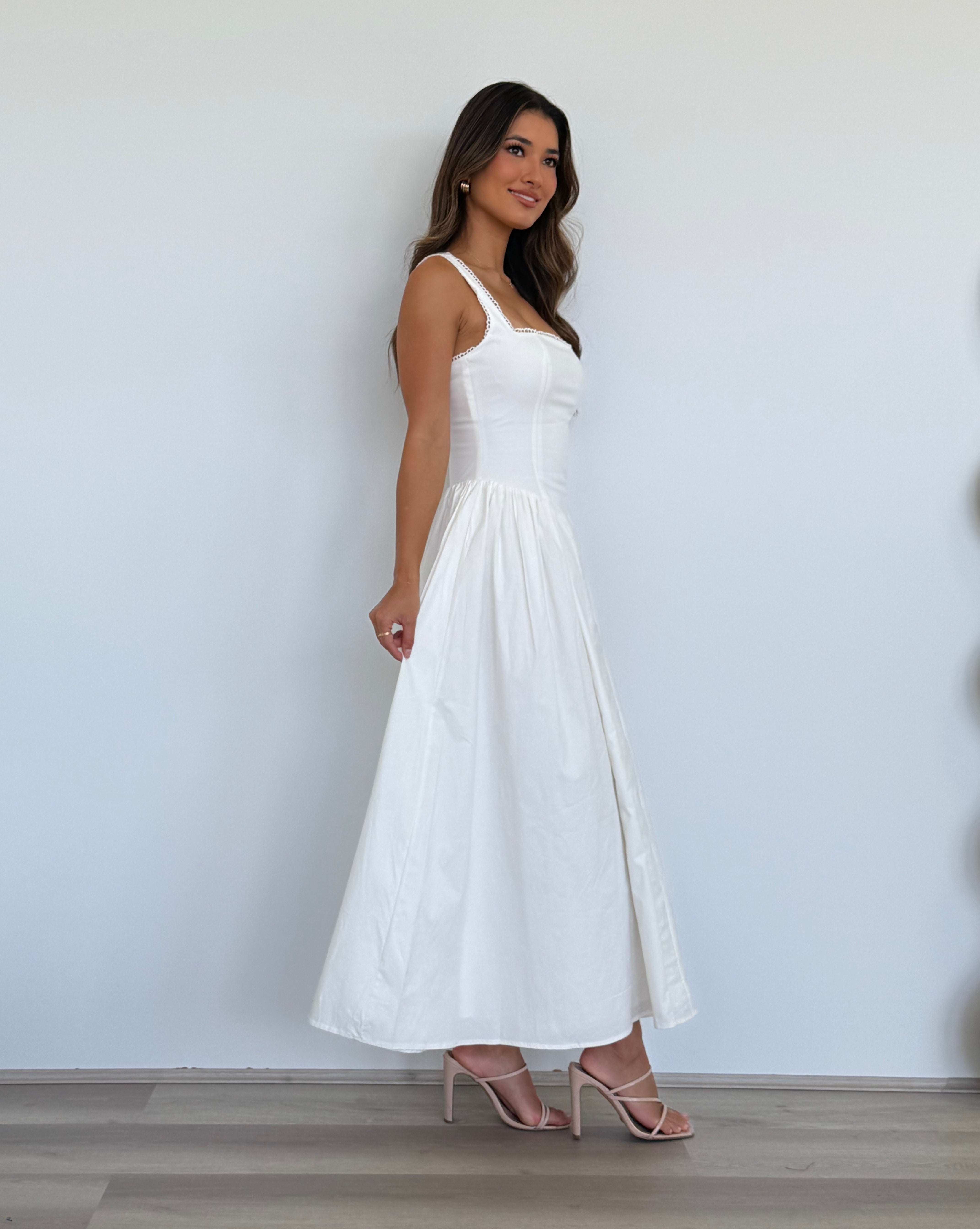 Lani Midi Dress in White