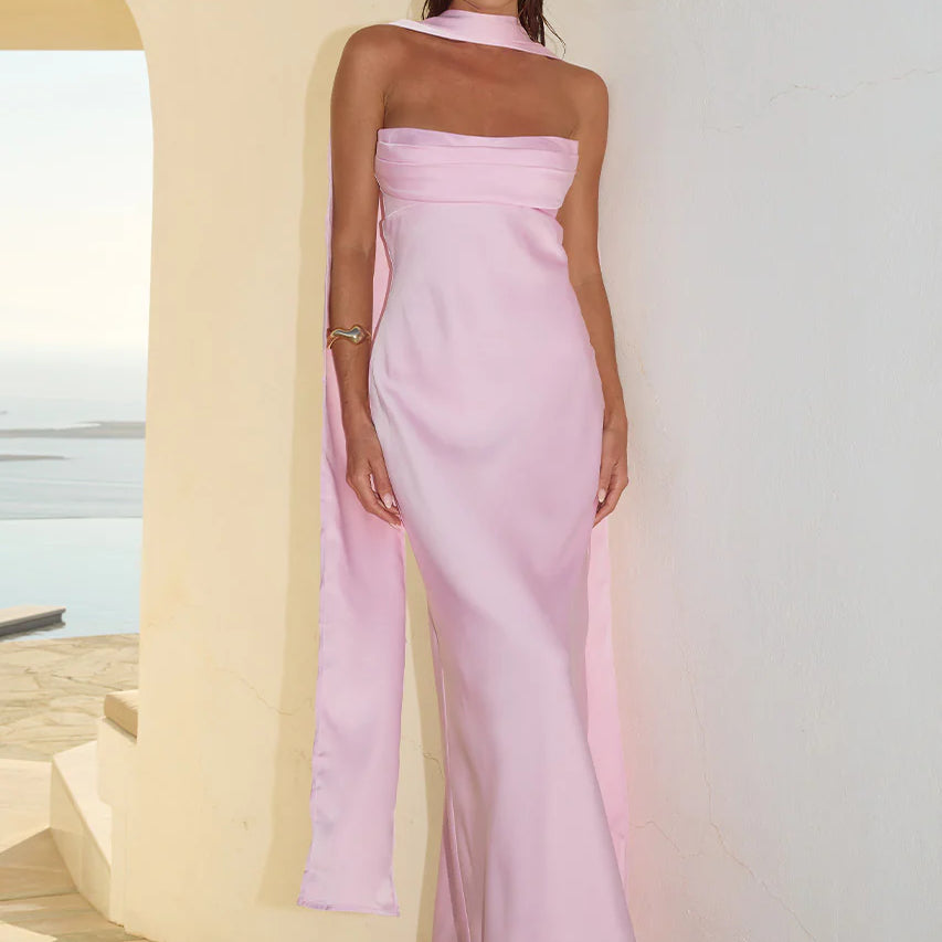 Madeleine Strapless Maxi Dress in Petal