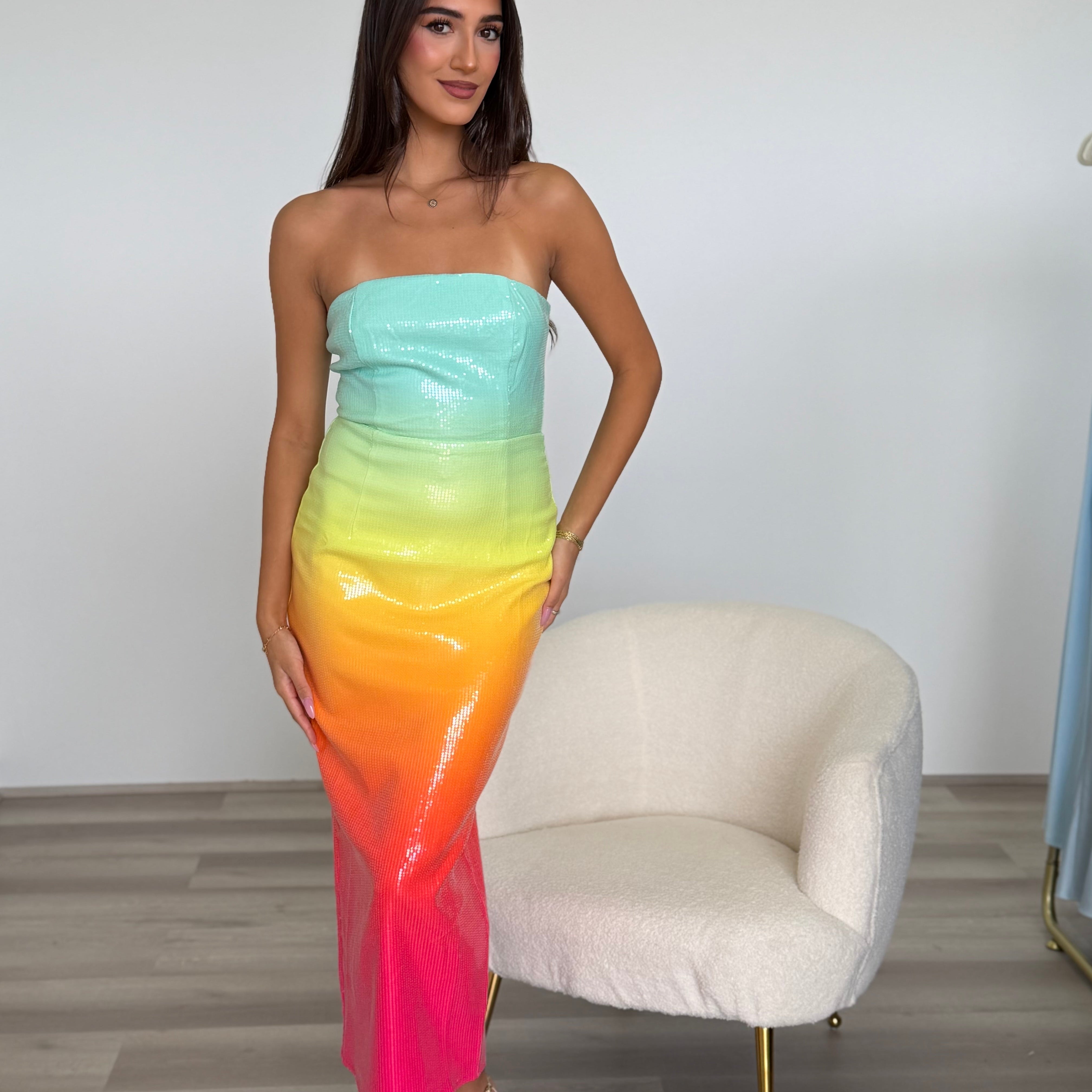 Malibu Midi Dress in Multi