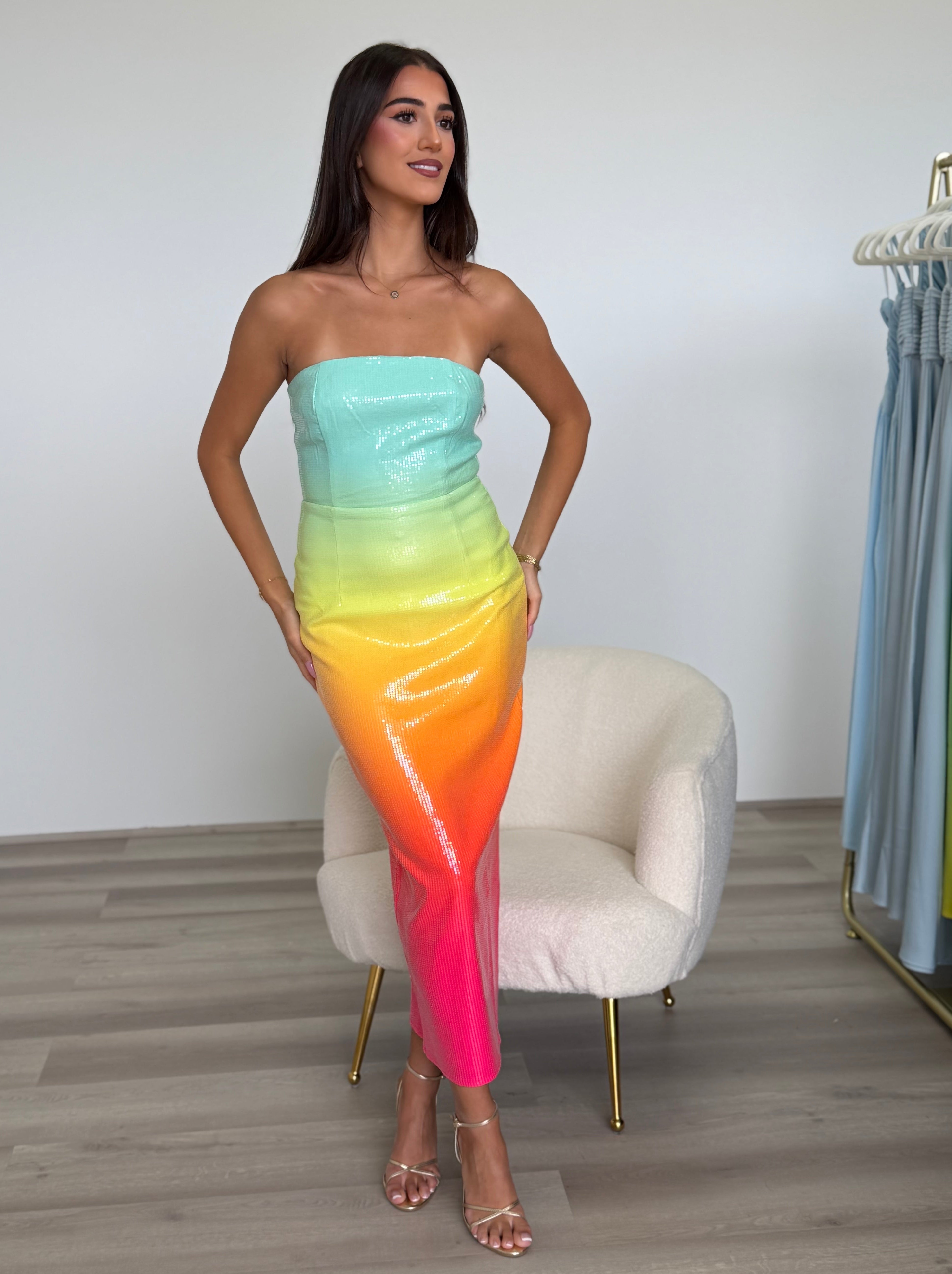 Malibu Midi Dress in Multi