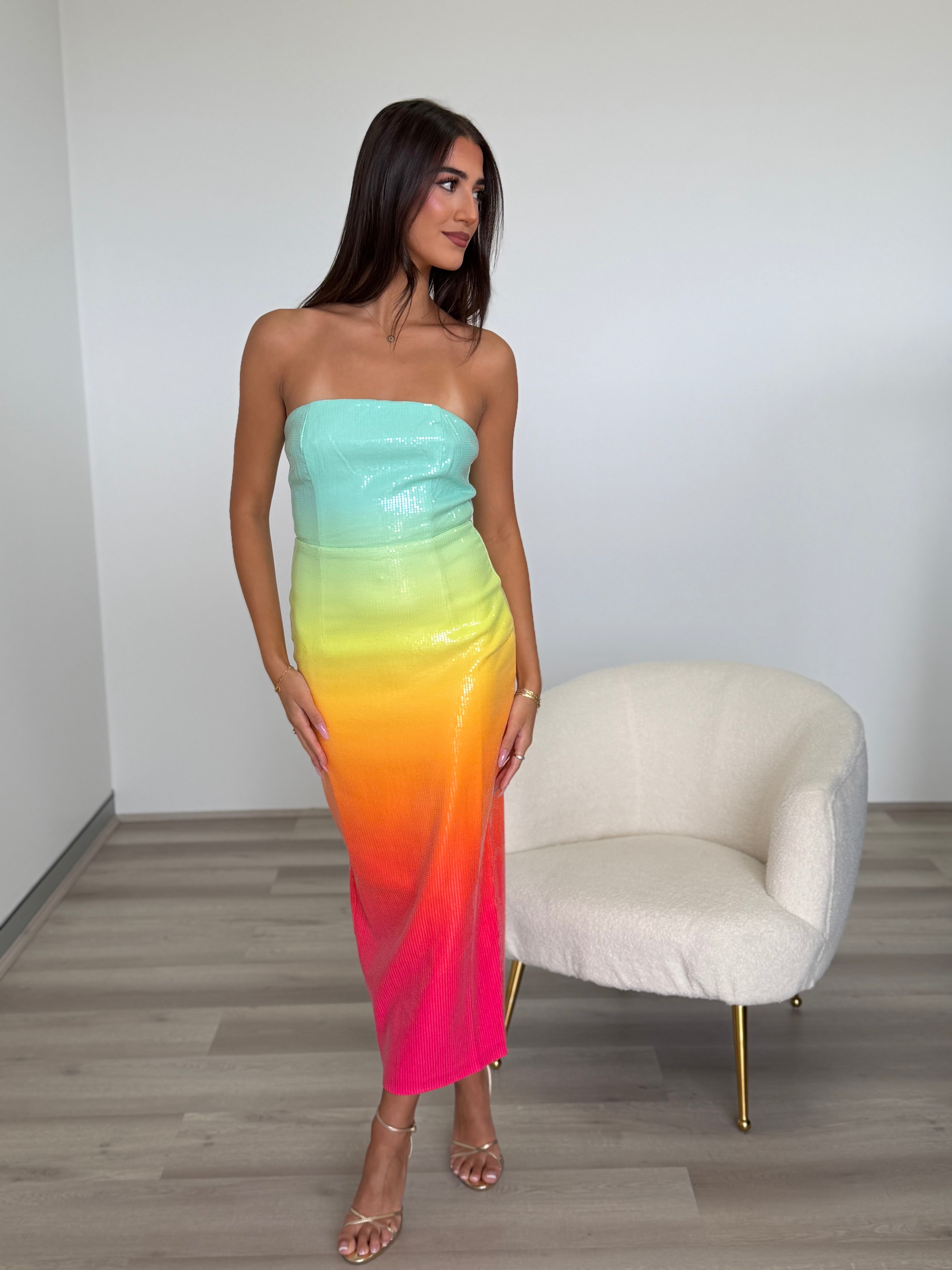 Malibu Midi Dress in Multi