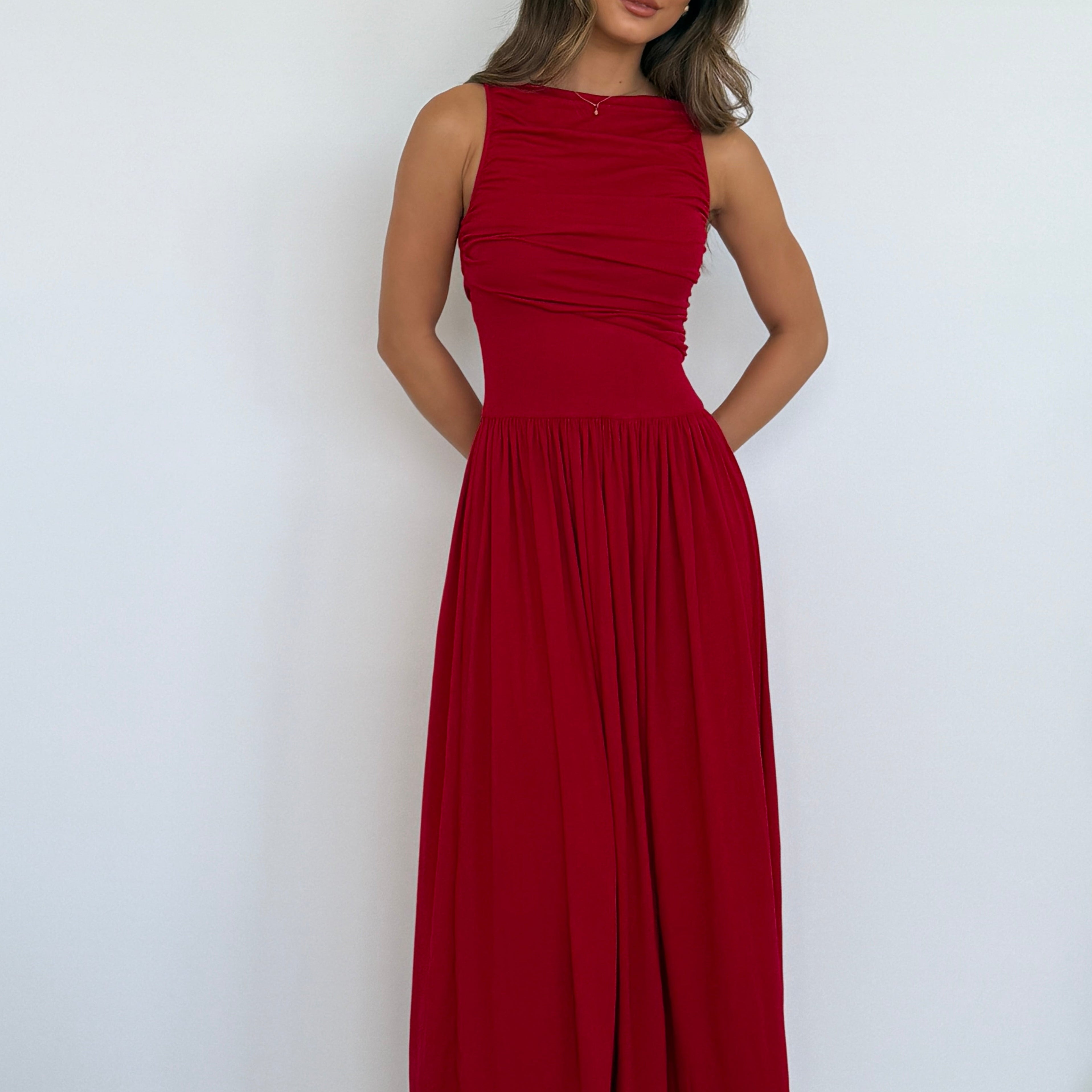 Nalla Maxi Dress in Cherry