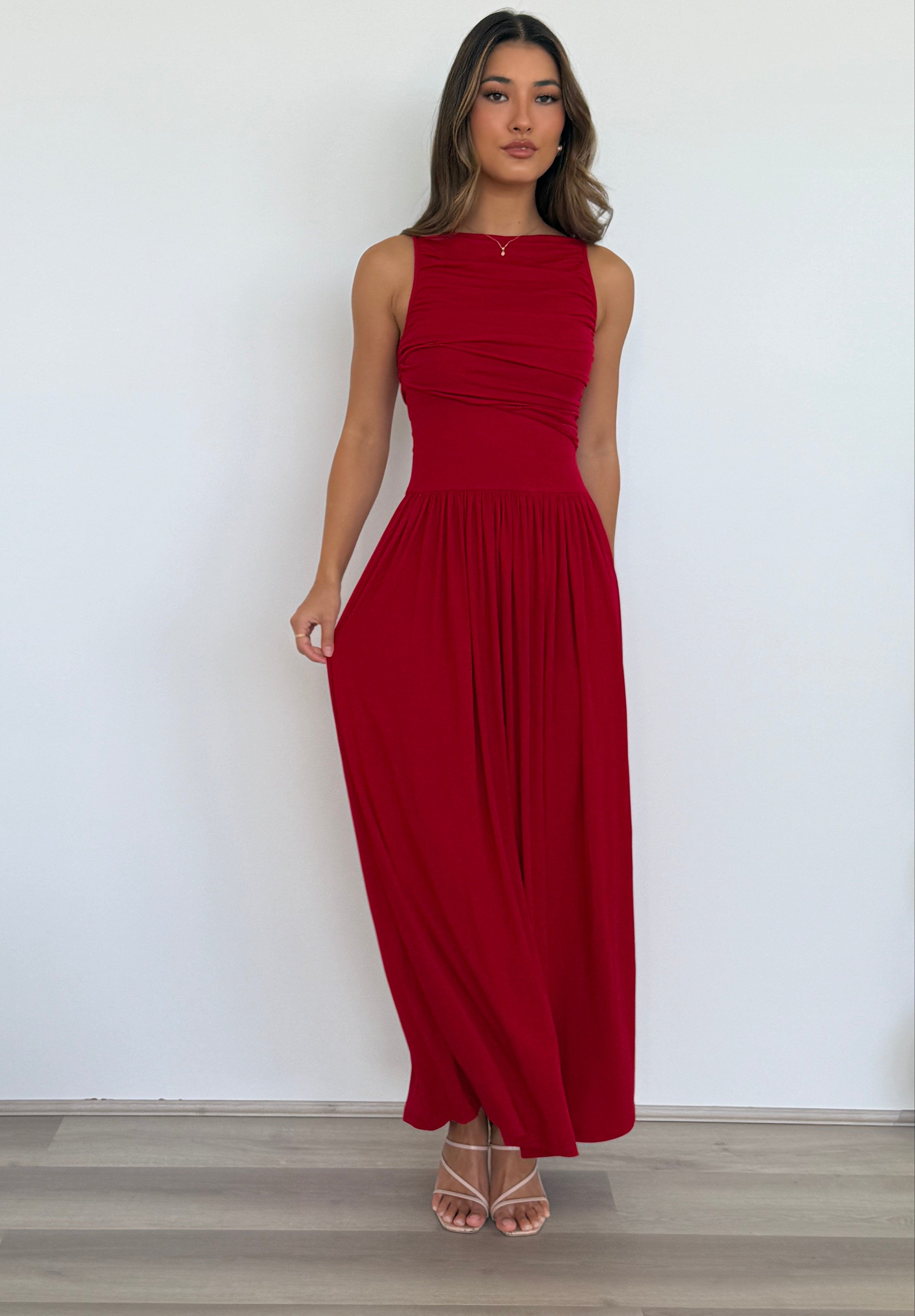 Nalla Maxi Dress in Cherry