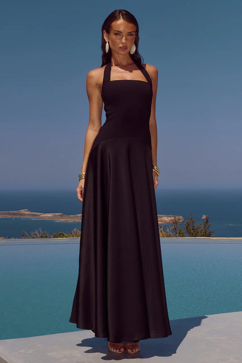 Runaway The Label - Odina Square Neck Maxi Dress in Black