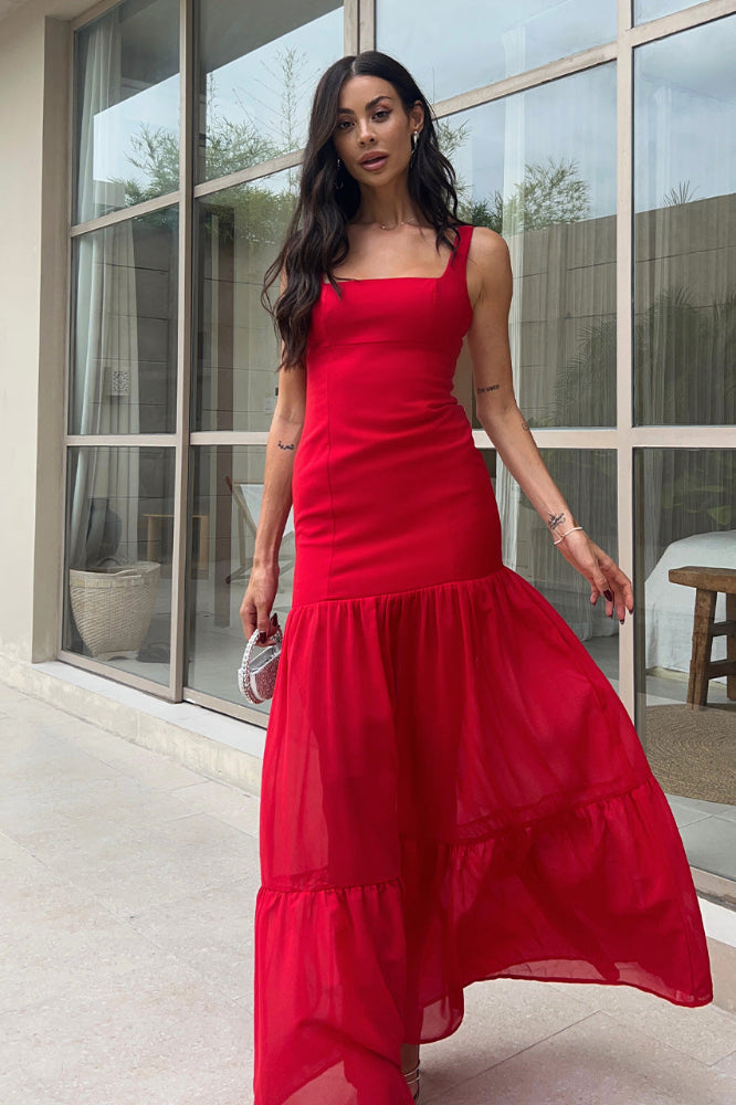 Tahlia Maxi Dress in Red