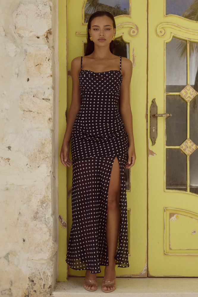 Kyleah Maxi Dress in Black/white