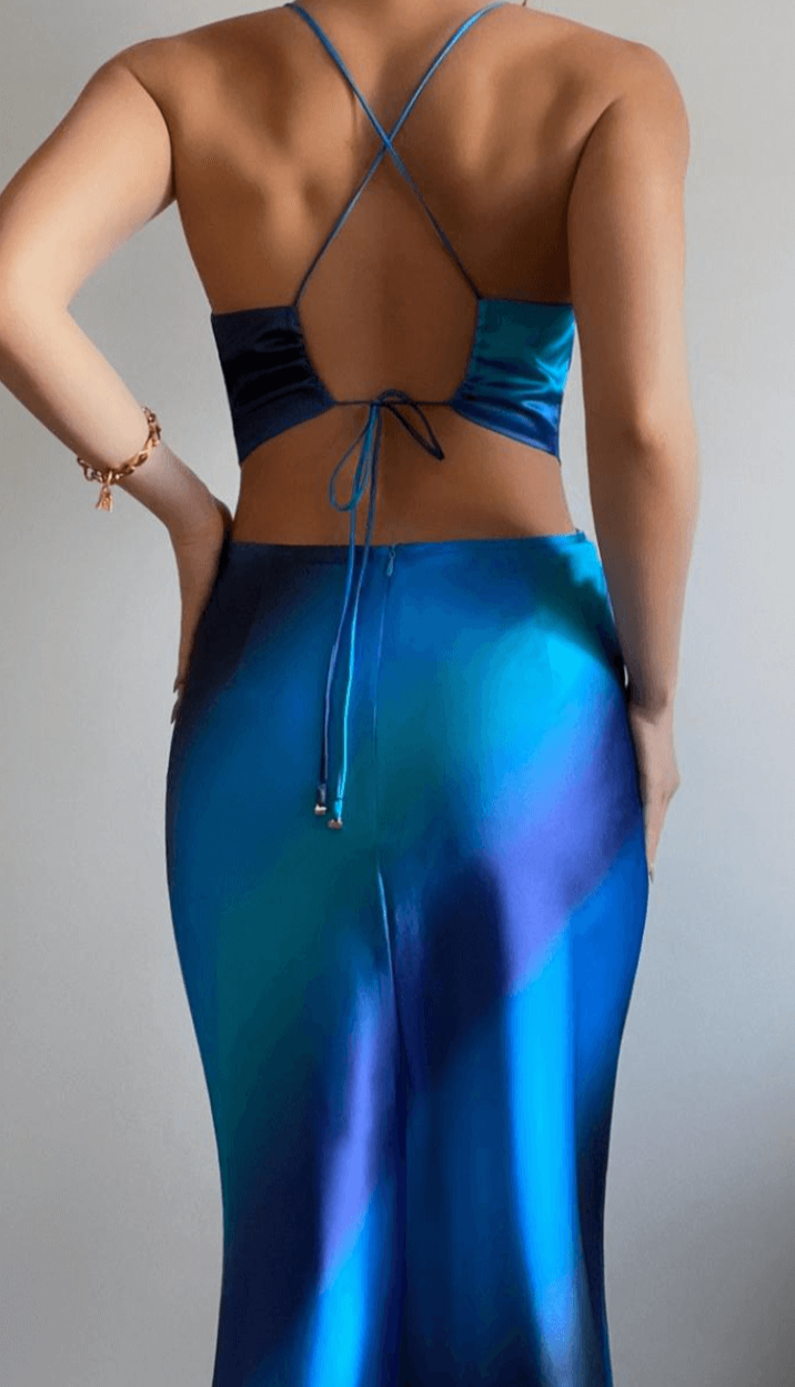 Santorini Dress in Blue Dye