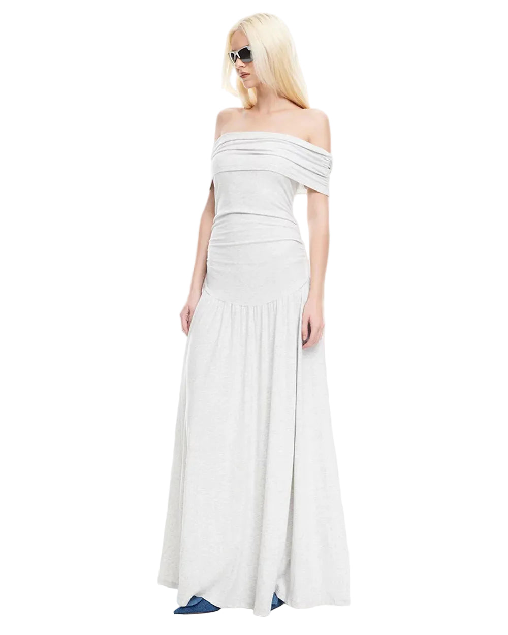 Field Of Dreams Maxi Dress in Grey Side View | Winsome Girl Fashion