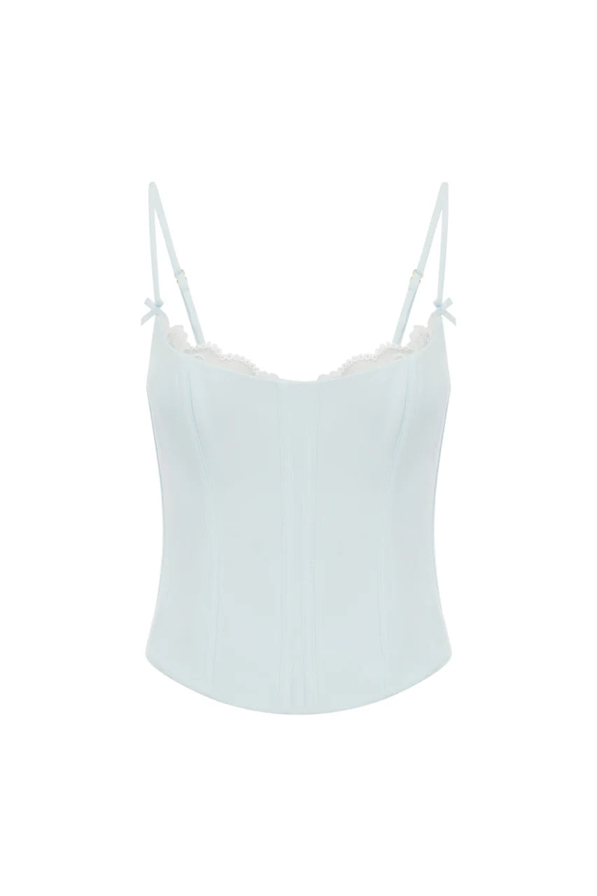 Runaway The Label - Valerie Lace Trim Bustier in Ice Blue