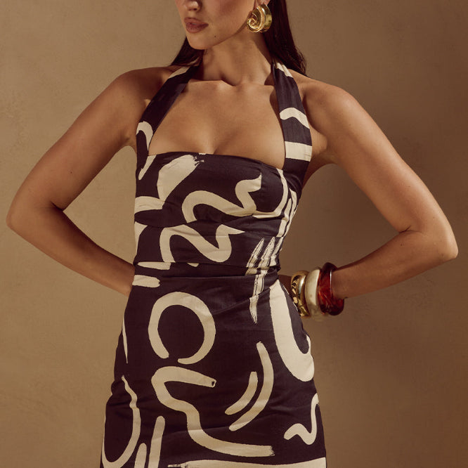 Yokono Mini Dress in York Black