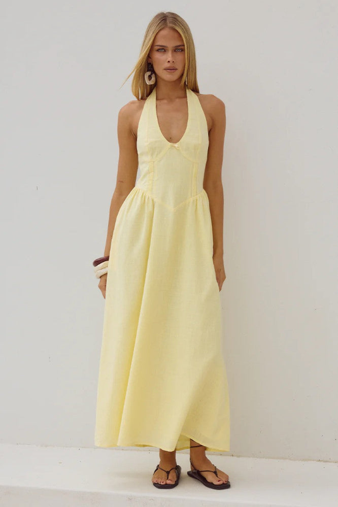 Limoni Midi Dress in Lemon