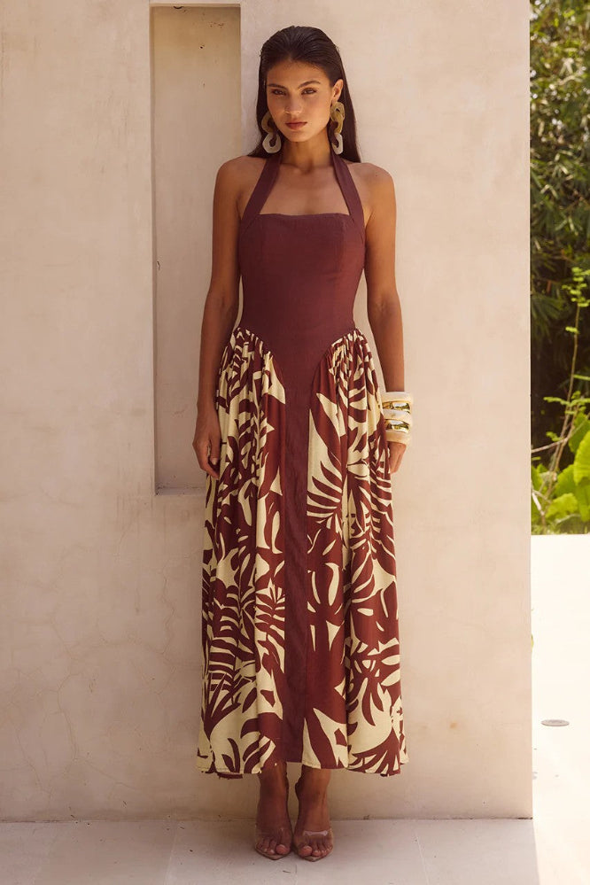 Rastie Midi Dress in Matelo Print