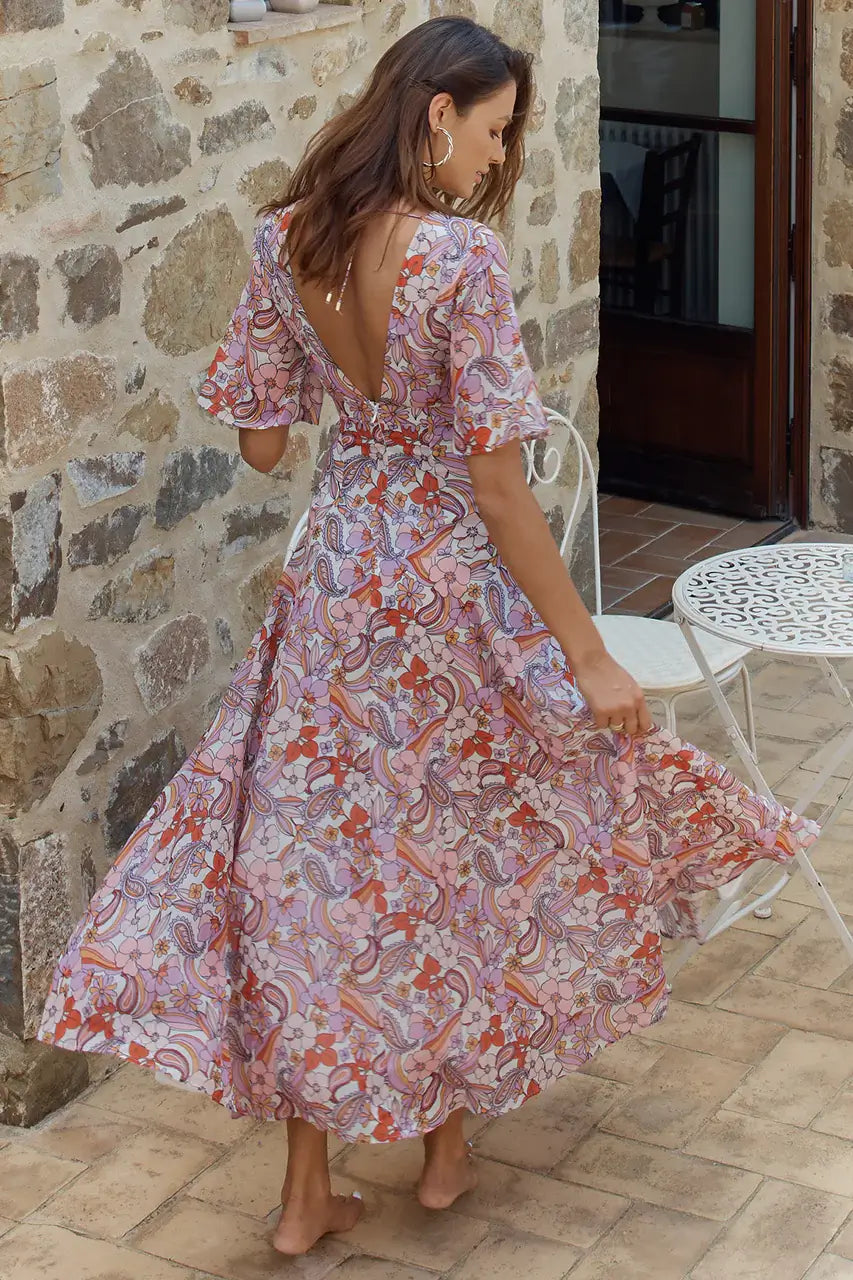 Runaway Monaco Maxi Dress Lilac Floral