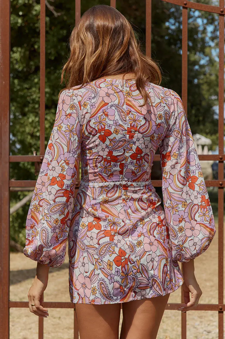 Runaway Monaco Mini Dress Lilac Floral