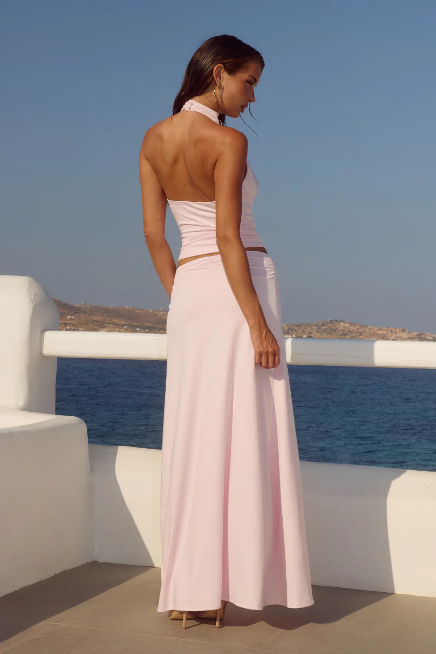 Runaway The Label - Tara Halter Cowl Top in Pink