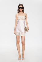 Kiss & Tell Mini Dress in Soft Pink by Lioness | winsome Girl Fashion 