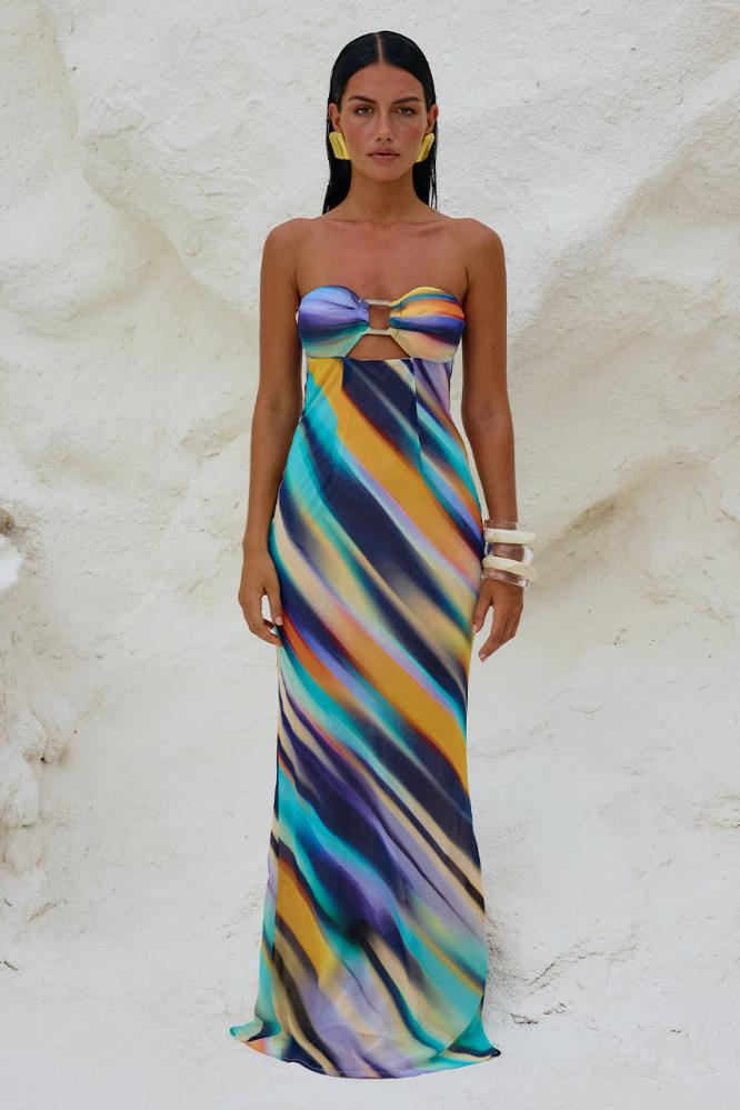 Velzy Strapless Dress in Ainsley Print
