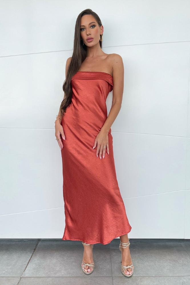 Leila Slip Dress in Copper