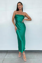 Leila Slip Dress in Emerald