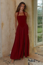 Abigail Square Neck Maxi Dress in Cherry